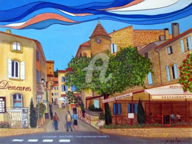 Painting titled "CHATEAUNEUF DU PAPE" by Alain Faure, Original Artwork, Acrylic Mounted on Wood Stretcher frame