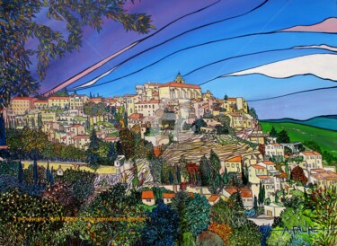 Peinture intitulée "GORDES EN AUTOMNE" par Alain Faure, Œuvre d'art originale, Acrylique Monté sur Châssis en bois