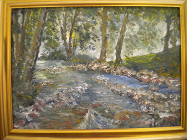 Painting titled "le Reins , ses roch…" by Alain Fayel, Original Artwork, Oil