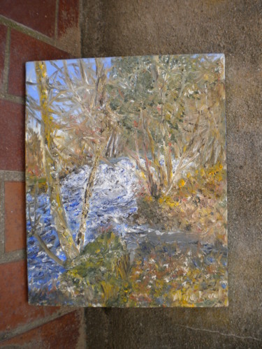 Painting titled "une cascade en hive…" by Alain Fayel, Original Artwork, Oil