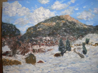 Peinture intitulée "le mont de MARGERIA…" par Alain Fayel, Œuvre d'art originale, Huile