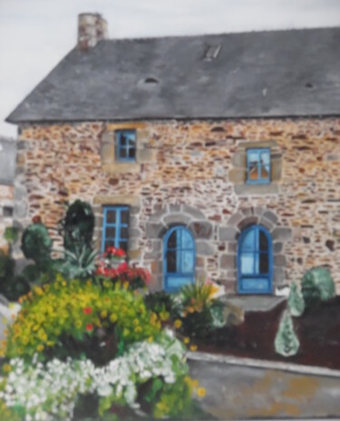 Painting titled "Maison Melléene" by Alain Coulon, Original Artwork, Oil