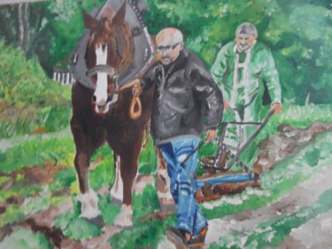 Peinture intitulée "Daniel et Henri" par Alain Coulon, Œuvre d'art originale, Huile Monté sur Châssis en bois