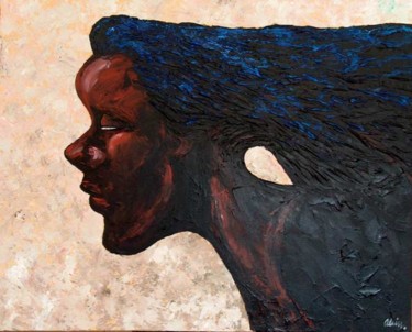 Pintura titulada "africa. mujer al vi…" por Alain, Obra de arte original