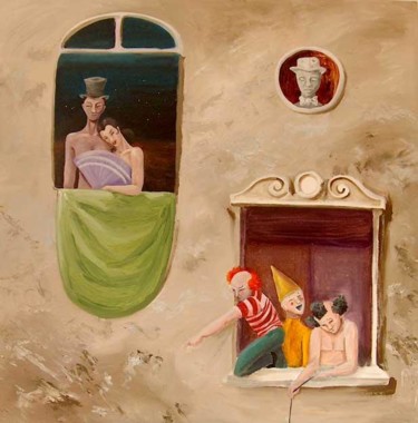 Pintura titulada "ventanas" por Alain, Obra de arte original