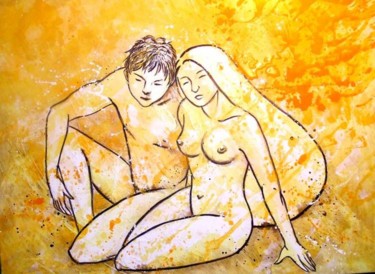 Pintura titulada "pareja" por Alain, Obra de arte original