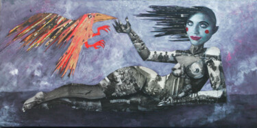 Pintura titulada "La Venus del pájaro" por Alain Garcia De Navarrete, Obra de arte original, Acrílico Montado en Bastidor de…