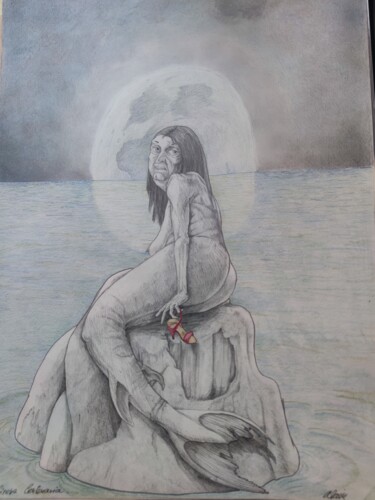 Painting titled "Sirena centenaria" by Alain Garcia De Navarrete, Original Artwork, Watercolor