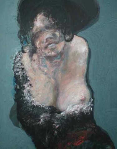 Peinture intitulée "flo au sein découve…" par Alain Gegout, Œuvre d'art originale