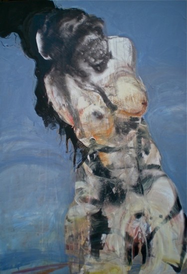 Peinture intitulée "flo vénus au bain" par Alain Gegout, Œuvre d'art originale, Huile