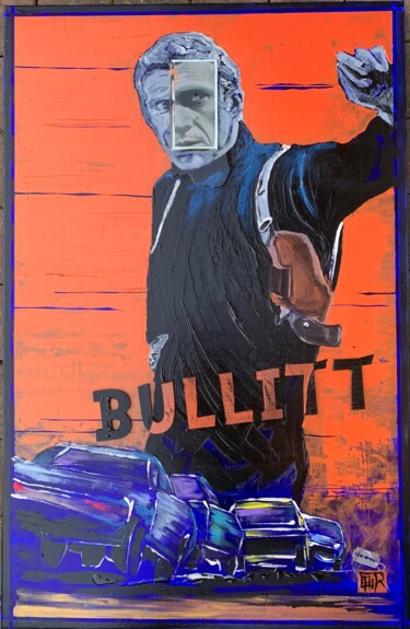Painting titled "BULLITT..." by Alain Granger (A.G.R), Original Artwork, Acrylic Mounted on Wood Stretcher frame