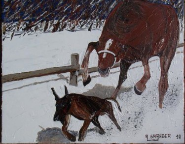 Peinture intitulée "STARTING-GATE" par Alain Granger (A.G.R), Œuvre d'art originale, Huile