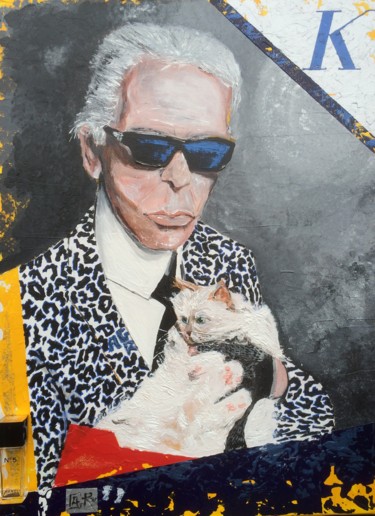 绘画 标题为“Karl Otto "s Cat (…” 由Alain Granger (A.G.R), 原创艺术品, 丙烯 安装在木板上