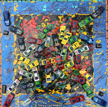 Painting titled "TRAFIC ...MADE IN C…" by Alain Granger (A.G.R), Original Artwork, Other