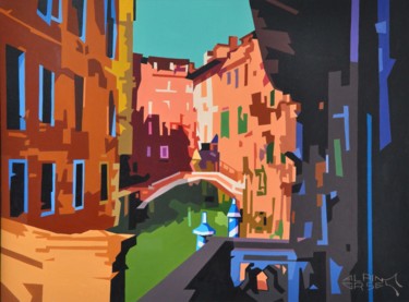 Картина под названием "Un jour à Venise" - Alain Grisel, Подлинное произведение искусства, Масло