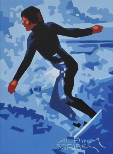 Картина под названием "La glisse 2" - Alain Grisel, Подлинное произведение искусства, Масло