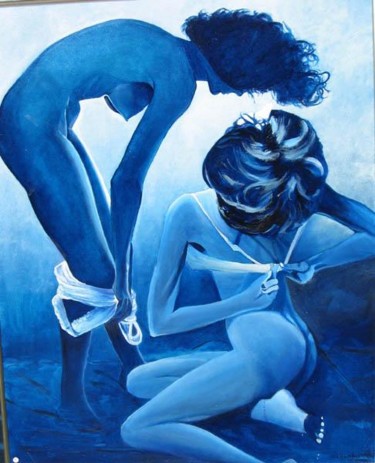 Peinture intitulée "Intimité" par Alain Horlaville, Œuvre d'art originale, Huile
