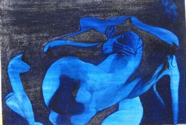 Peinture intitulée "Enlacement" par Alain Horlaville, Œuvre d'art originale, Huile