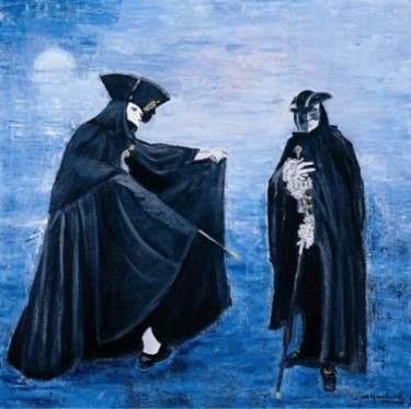 Peinture intitulée "Deux personnages" par Alain Horlaville, Œuvre d'art originale, Huile