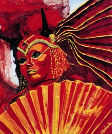 Peinture intitulée "Diable rouge" par Alain Horlaville, Œuvre d'art originale, Huile