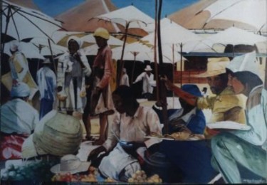 Peinture intitulée "Madagascar: Le zooma" par Alain Horlaville, Œuvre d'art originale, Huile