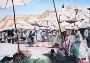 Peinture intitulée "Madagascar: Le zooma" par Alain Horlaville, Œuvre d'art originale, Huile