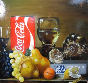 Peinture intitulée "Nature morte au coca" par Alain Horlaville, Œuvre d'art originale