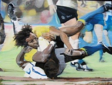 Peinture intitulée "Rugby" par Alain Horlaville, Œuvre d'art originale
