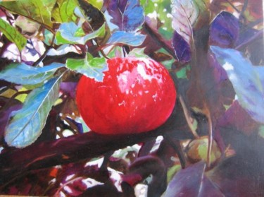 Peinture intitulée "Pomme" par Alain Horlaville, Œuvre d'art originale