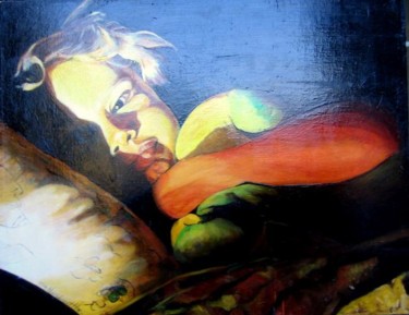Peinture intitulée "l'enfant dort" par Alain Horlaville, Œuvre d'art originale
