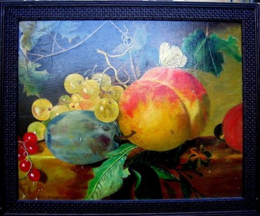 Peinture intitulée "Composition fruits" par Alain Horlaville, Œuvre d'art originale