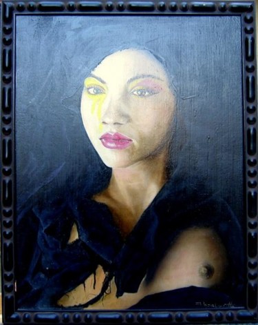 Peinture intitulée "Jeune femme au voil…" par Alain Horlaville, Œuvre d'art originale