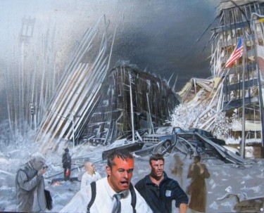 Peinture intitulée "11 Septembre" par Alain Horlaville, Œuvre d'art originale