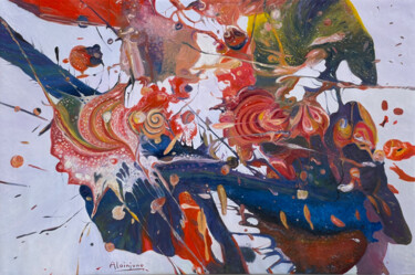 Картина под названием "Voyage vers l'Orient" - Alainjuno, Подлинное произведение искусства, Масло Установлен на Деревянная р…