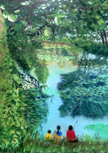 Malerei mit dem Titel "Tranquilité.jpg pas…" von Ald, Original-Kunstwerk, Pastell