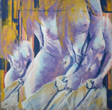 Pintura titulada "1er mouvement" por Alain Lorkovic, Obra de arte original, Pastel Montado en Otro panel rígido
