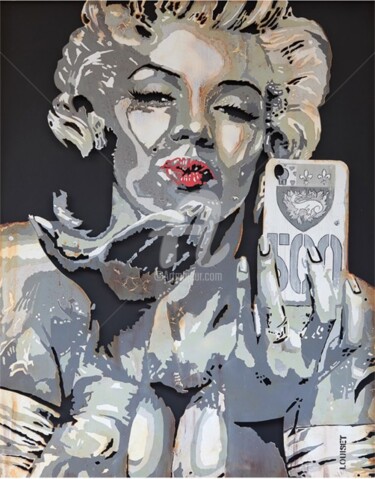 Escultura intitulada "MARILYN" por Alain Louiset, Obras de arte originais, Tinta spray Montado em Outro painel rígido