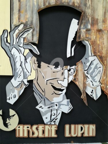 Sculpture titled "ARSENE LUPIN" by Alain Louiset, Original Artwork, Spray paint Mounted on Other rigid panel