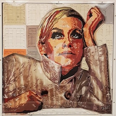 Sculpture titled "TWIGGY" by Alain Louiset, Original Artwork, Spray paint Mounted on Other rigid panel