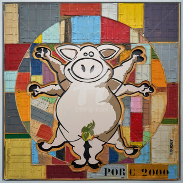 Prenten & gravures getiteld "Digigraphie Porc 20…" door Alain Louiset, Origineel Kunstwerk, Digitale afdruk