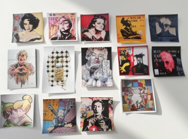Arte digitale intitolato "Pochette 13 sticker…" da Alain Louiset, Opera d'arte originale, Stampa digitale