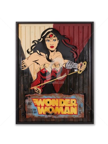 Estampas & grabados titulada "Wonder Woman" por Alain Louiset, Obra de arte original, Impresión digital