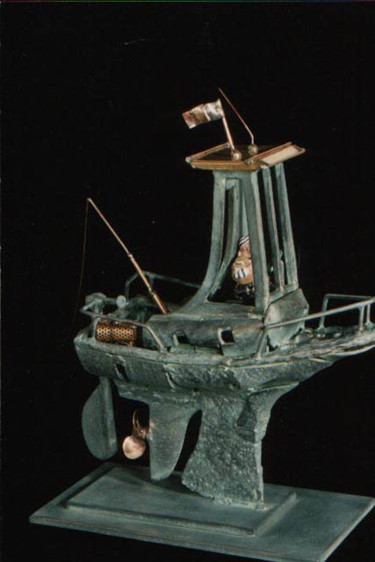 Sculpture intitulée "bateau_de_pa_che_Al…" par Alain Michel, Œuvre d'art originale