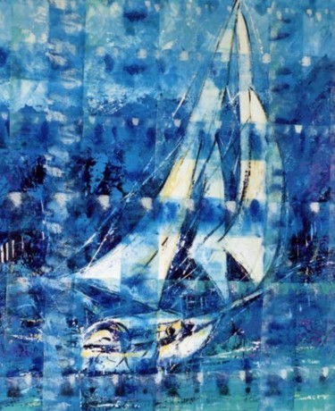 Peinture intitulée "Voile Bleue" par Alain Moreau, Œuvre d'art originale, Acrylique