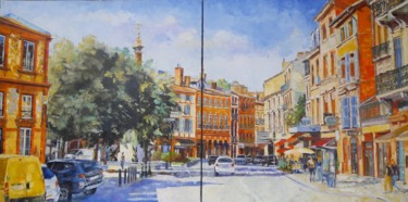 Painting titled "Place Dupuy" by Alain Muller, Original Artwork, Oil