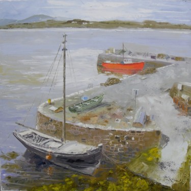 Peinture intitulée "port d'Irlande" par Alain Muller, Œuvre d'art originale