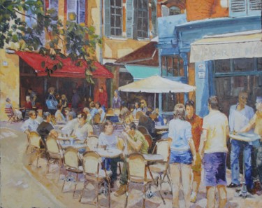 Painting titled "cafe-du-matin.jpg" by Alain Muller, Original Artwork, Oil