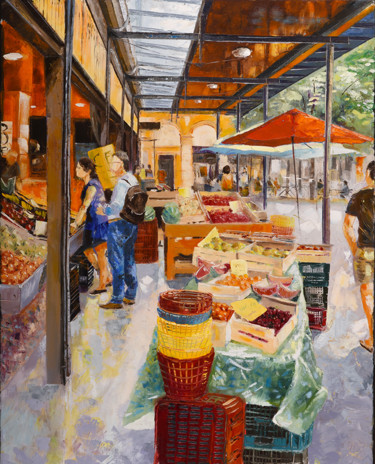 Painting titled "la-verriere n°2" by Alain Muller, Original Artwork, Oil