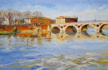 Peinture intitulée "garonne-4.jpg" par Alain Muller, Œuvre d'art originale, Huile