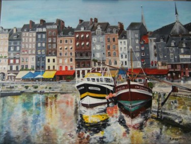 Painting titled "Honfleur "le vieux…" by Alain Nogueira, Original Artwork, Acrylic